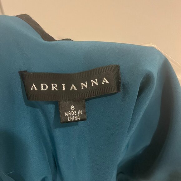 Adrianna Papell Black Silk Multi-color Beaded Formal Dress Size 6 - Picture 4 of 6